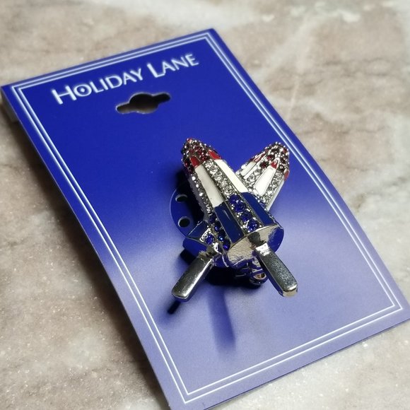 Charter Club Silver-Tone Red White Blue Color Holiday Lane Popsicle Pin brooch - Picture 1 of 5